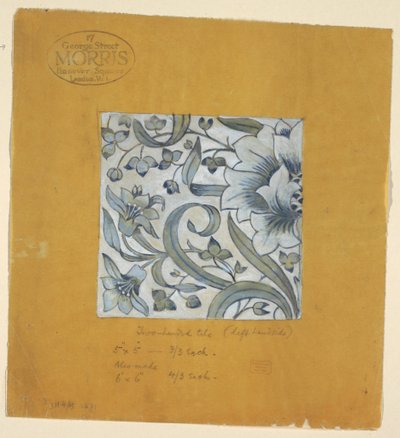 Drawing, Design after William Morris, a Tile by Unknown